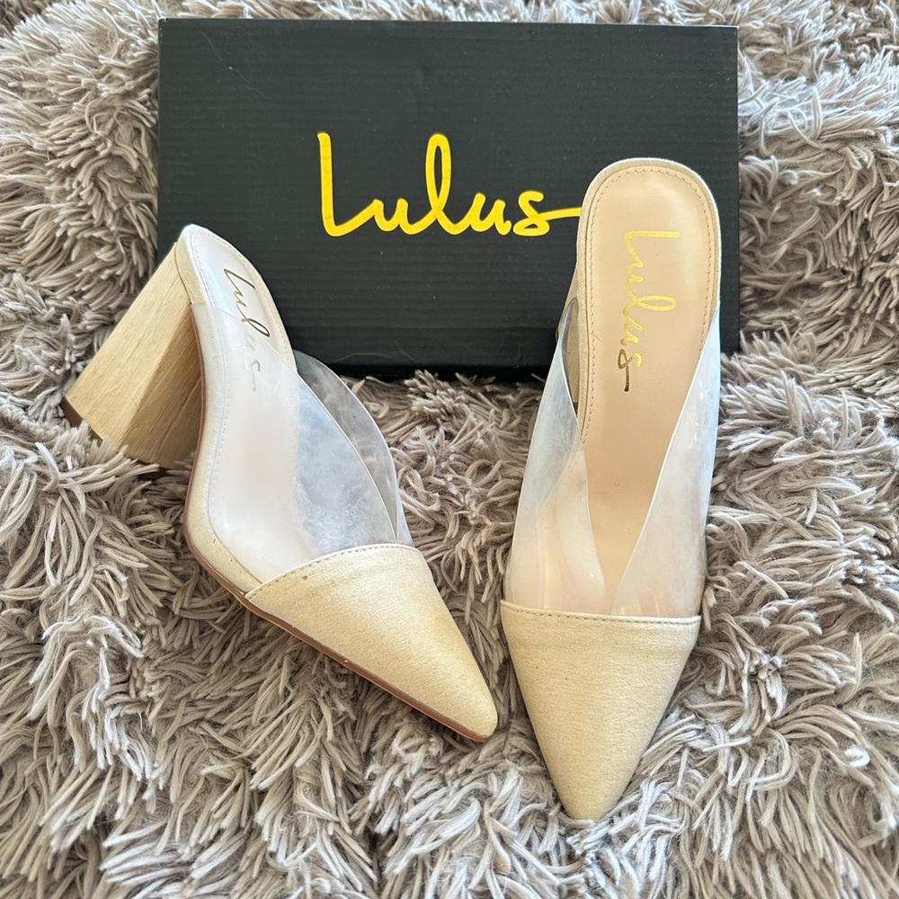 Lulu’s Shilo Light Natural Suede Pointed-Toe Pumps Sz: 5.5 - Picture 2 of 5